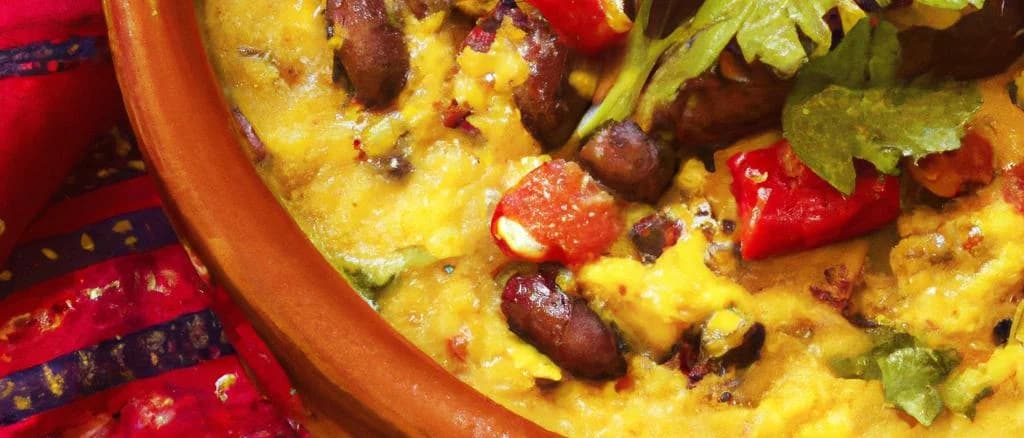 savory semolina dishes with assorted packaging on wooden background