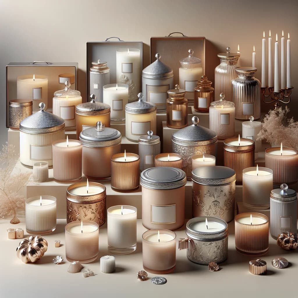 premium scented candles in different styles and packaging for B2B wholesale
