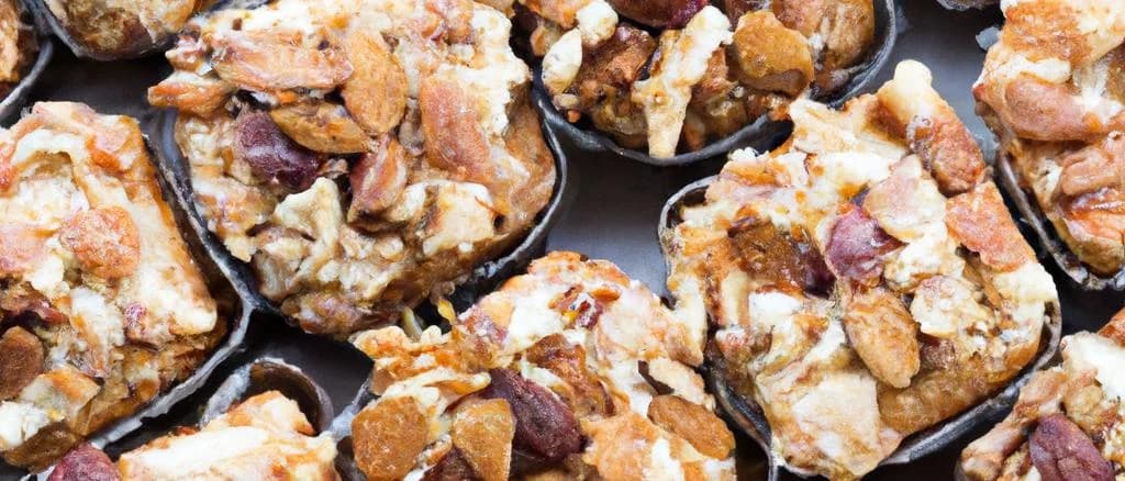 Soft Cake with nuts on varied backgrounds