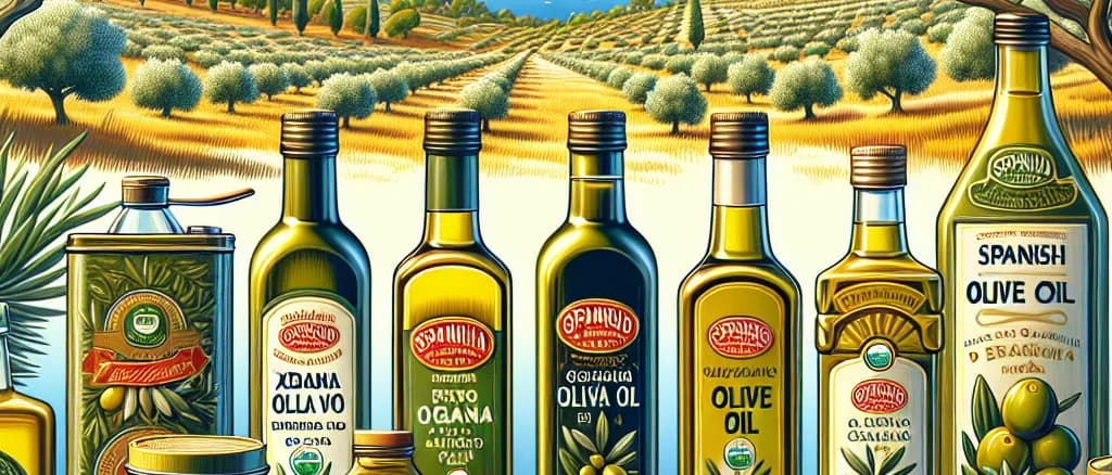 Varieties of premium Spanish olive oil with diverse packaging options