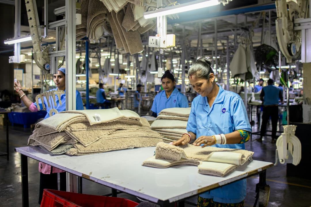 Textile Factory Workers at Work in India