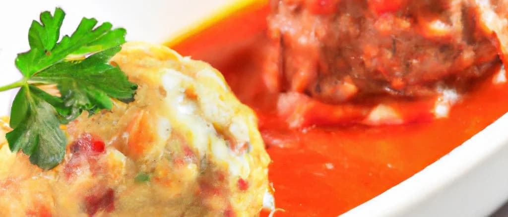 Various veal quenelle in sauce dishes with elegant packaging on wooden background