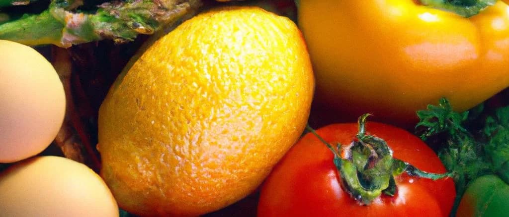 Assorted vegetables macedoines in vibrant colors with various packaging options on a wooden background