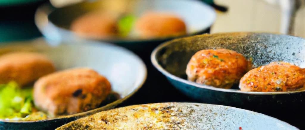 Various Vegetarian Cordon Bleu presentations on plates with elegant garnishes