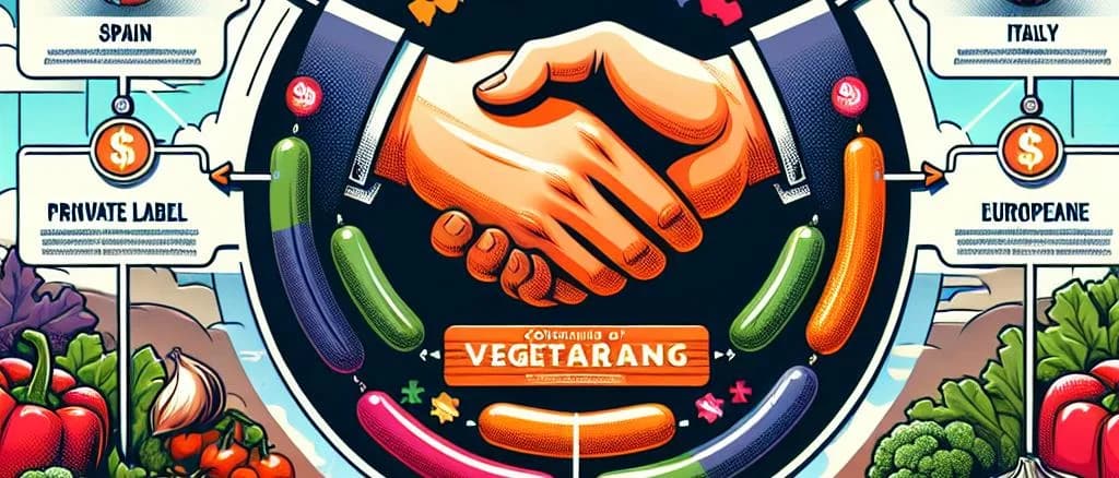 Assortment of vegetarian sausages with various packaging options on a neutral background