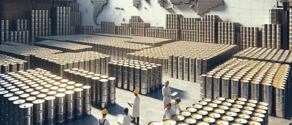 Diverse packaging of virgin coconut oil bottles against a tropical backdrop