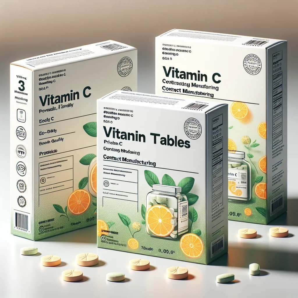 packaging variations of Vitamin C Tablets in bulk and private label formats