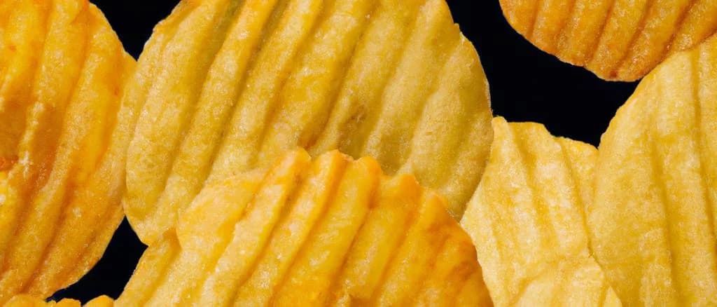 Variations of wavy potato crisps with different package designs and flavors