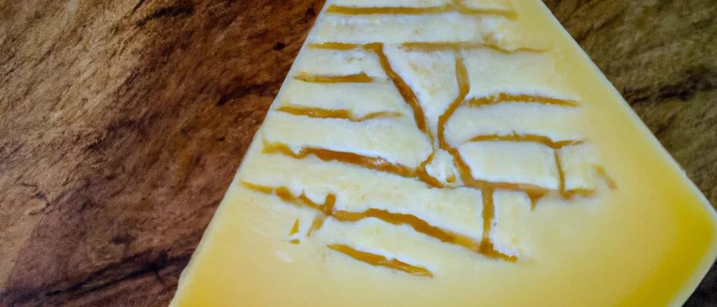 Wensleydale Cheese with varied packaging on rustic wooden background