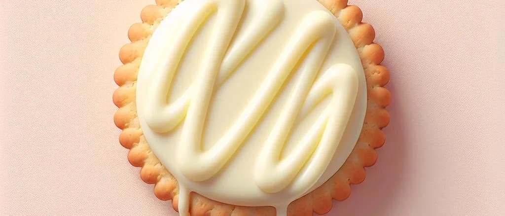 assortment of white chocolate biscuits on a white background
