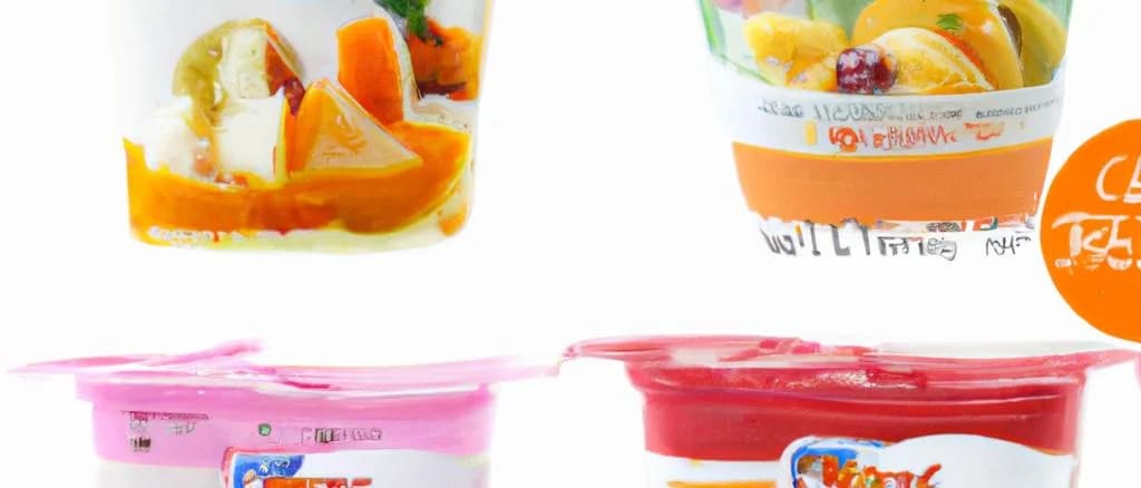 Yogurt with Fruits No 0% Fat in various packaging options on a clean background