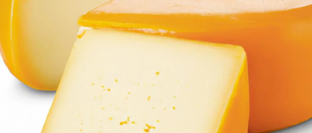 Young Matured Gouda cheese varieties on wooden board with different textures and packaging