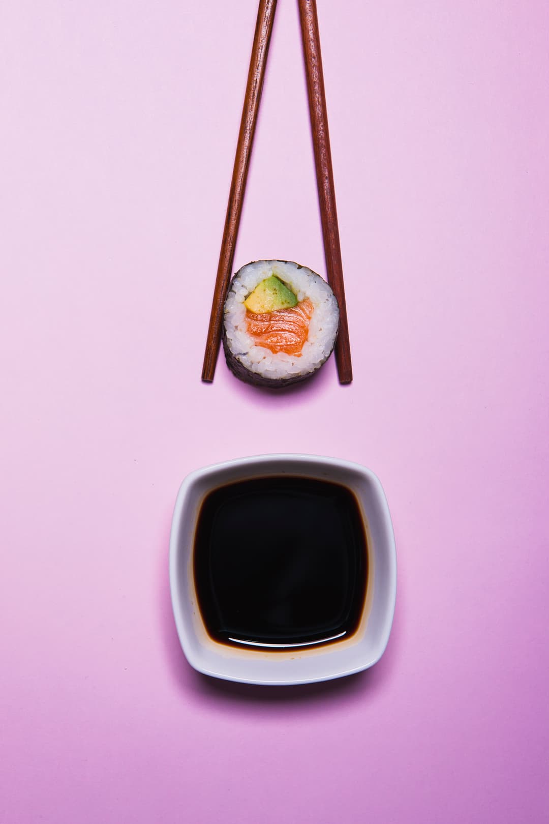 sushi and soy sauce