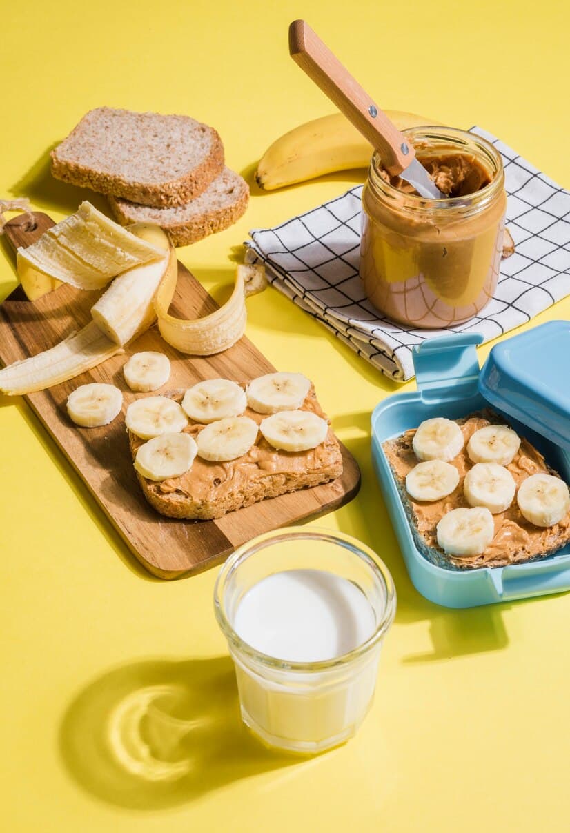 homemade breakfast peanut butter and banana