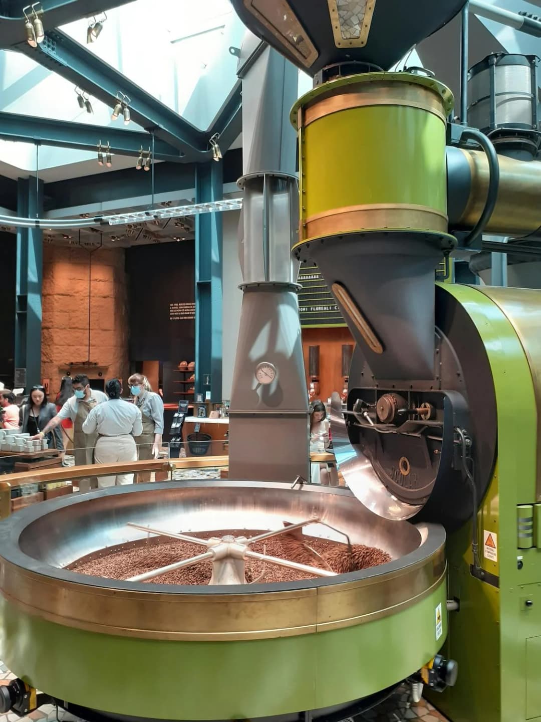 metal grinder in a chocolate factory